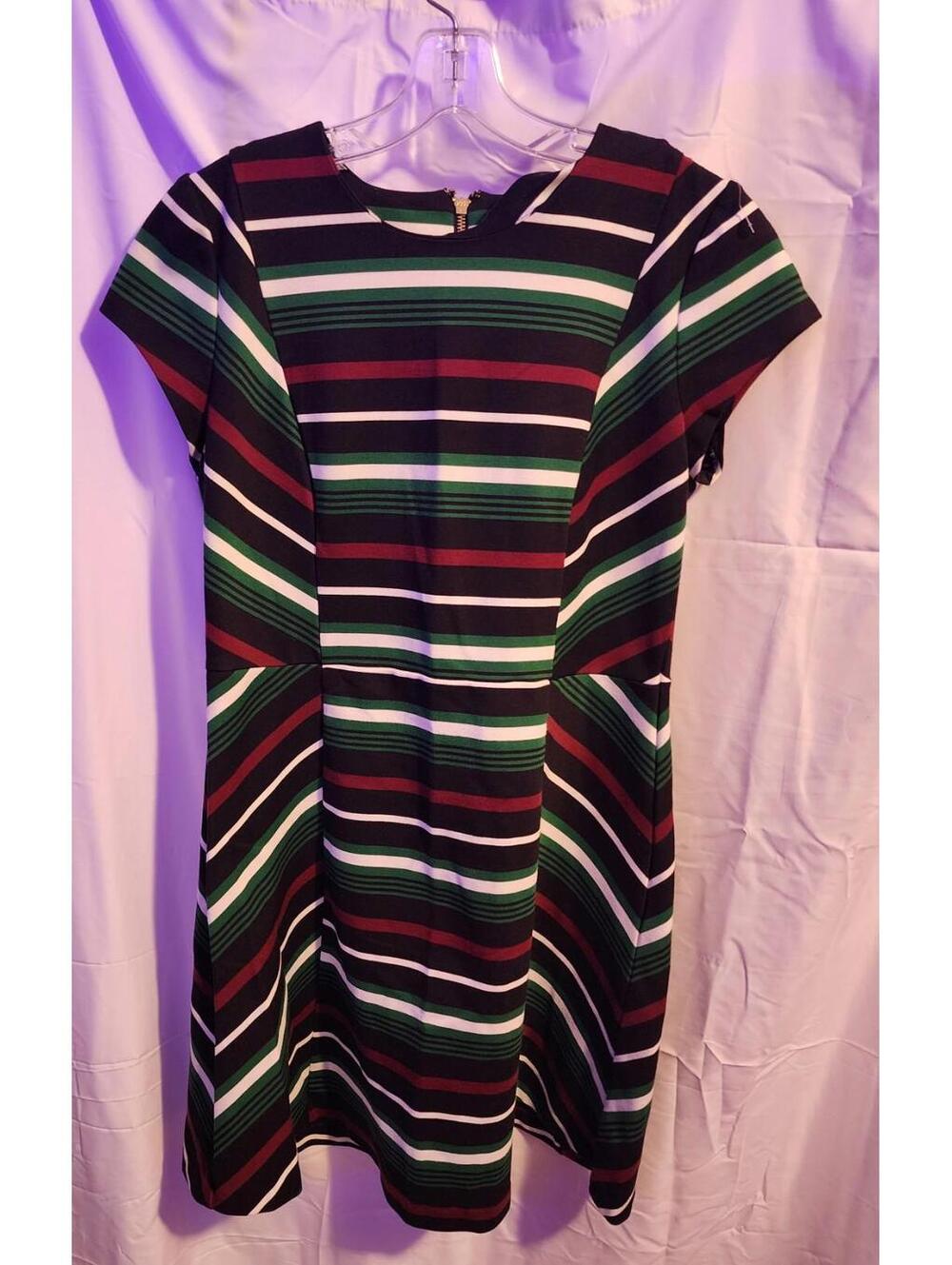 Michael Kors Women's Striped Dress Midi Size 12. EUC